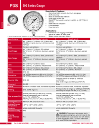 Thumbnail of document Data Sheet - P3S 300 Series Pressure Gauge